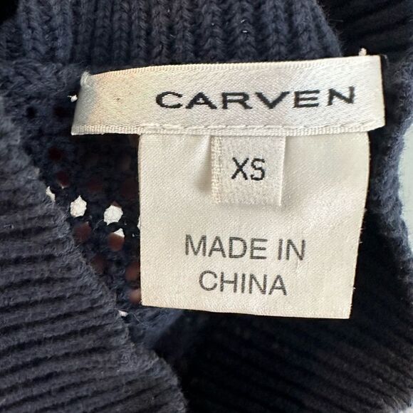 Carven mixed knit pencil dress navy - Picture 4 of 5